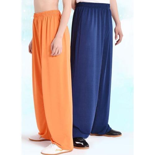 9colors UNISEX kung fu martial arts training pants summer loose practise tai chi chuan trousers purple/orange/blue