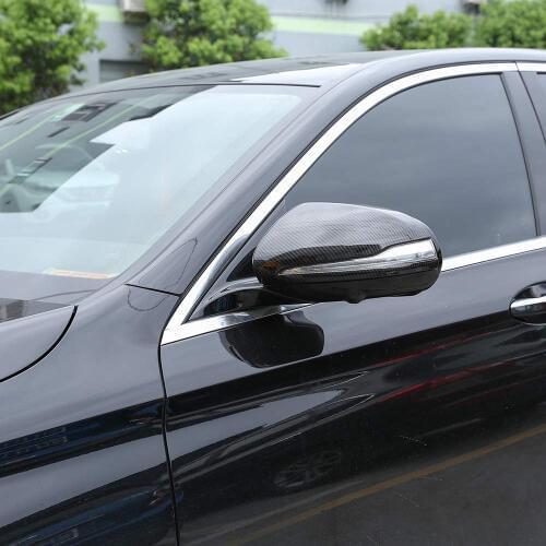 Carbon Fiber For Mercedes Benz C w205 E W213 GLC-Class X253 S Class w222 ABS Plastic Car Rearview Mirror Cap Cover Trim For LHD