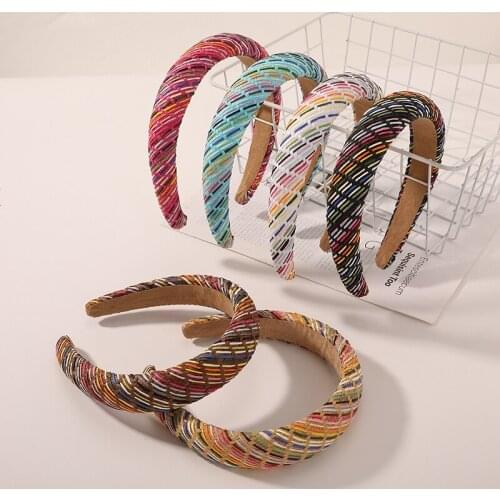 New Fashion Color Handwoven Headband Raffia Braided Headband Womens Headband Frame Straw Braided Hair Accessories HeadwearSY103