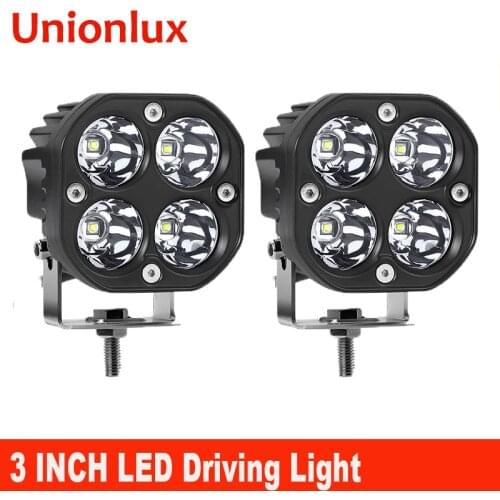 2pcs 3 inch Led Spot Work Light White Amber Fog Lights Driving Offroad 4X4 4WD Led Spotlight for Truck Car ATV SUV Motorcycle
