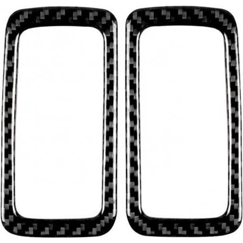 2Pcs Carbon Fiber Car Button Decoration Frame Sticker for Porsche Macan Car Interior Accessories Moulding Easy Installation