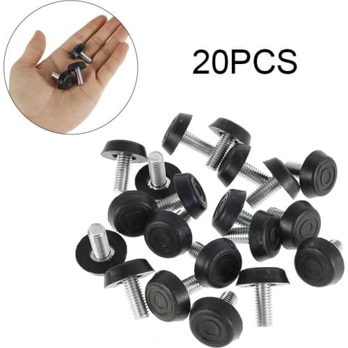 20Pcs Adjustable Galvanized Steel Furniture Legs Anti-slip Base Table Cabinet Leg Pad Feet Leveler M8 Screw Metal Furniture Foot