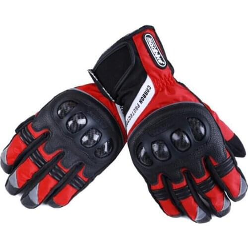 2019 New Winter Warm motorcycle gloves Men Cycling Knight Locomotive Waterproof Carbon Fiber Reflective Racing motorbike Gloves