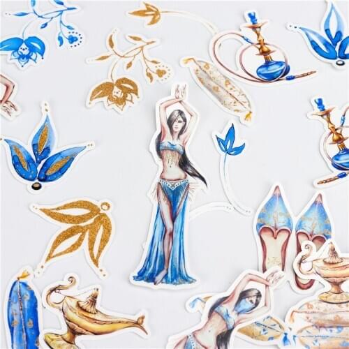 27Pcs/lot Classic Beautiful Indian girl Vacation ScrapbookingTravel Diary Stickers For Album Waterproof Labels Office School