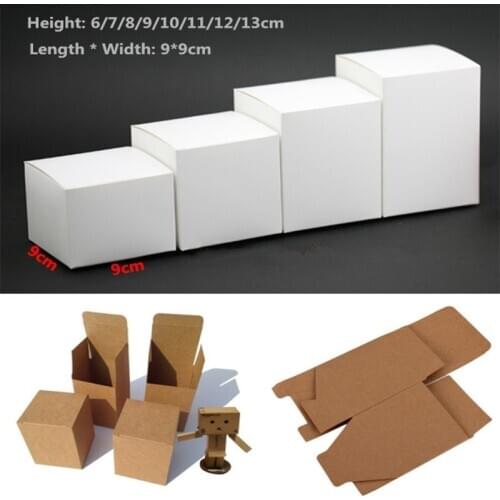50pcs Kraft Paper cardboard Box for Jewelry gift Candy packaging carton Box gift soap Package white упаковка Packing paper Box