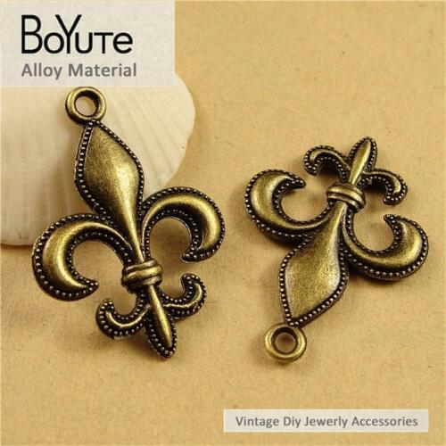 BoYuTe (50 Pieces /lot) 20*28MM Antique Bronze Plated Zinc Alloy Sakura Charms for Jewelry Making fit Diy Necklace Bracelets