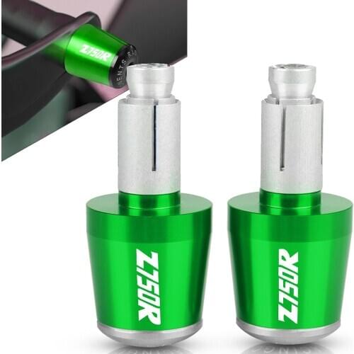 For Kawasaki Z750R Z 750R 2011 2012 7/8" Motorcycle Handlebar Grip End Caps Plugs Moto Handle Bar Weight Slider With z750r LOGO