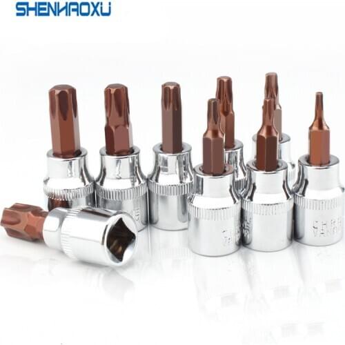 Torx Bit Hexagon Socket Electric Screwdriver Bit Wrench 3/8 S2 Hexagonal Head Auto Repair Tools High Hardness No Rust