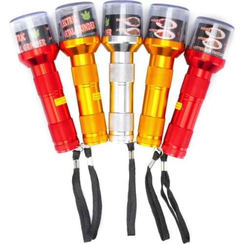 Electric Torch Shape Herb Tobacco Grinder Metal Smoking Grinding Crusher Pollen Smoking Pipes