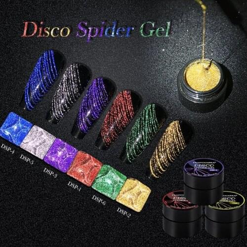 6 Colors Nail Art Spider Gel Design Painting UV Nail Polish Super Strong Stretch Glue Graffiti Easy Drawing Metal Painted TSLM1