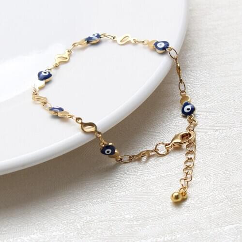 Eye of Fortune Geometric Heart Bracelet