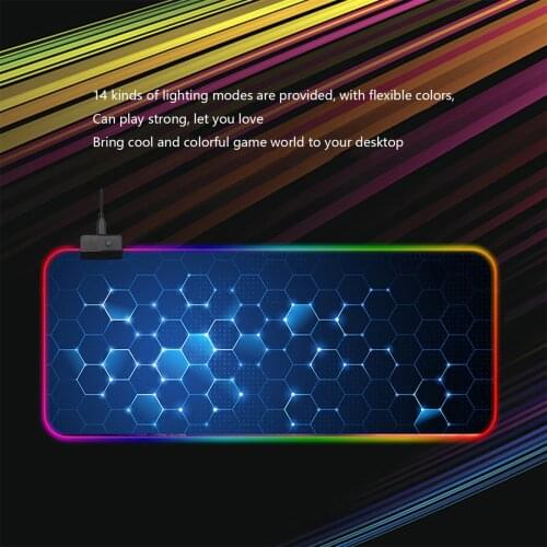 Gaming Muismat Computer Mousepad Starry Space Background Backlit Large Mouse Pad Rgb Led Illuminated Non-slip Mouse Mice Pads