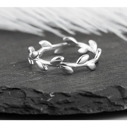 New Gothic Men Open Adjustable Size Leaf Rings for Women Wedding Ring Jewelry Valentines Day GIFT 2021