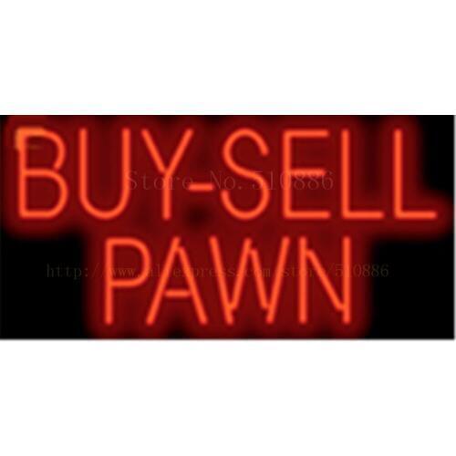 Buy Sell Pawn NEON SIGN REAL GLASS BEER BAR PUB LIGHT SIGNS display Pawn Shop Restaurant exchange Advertising Light 17*14"