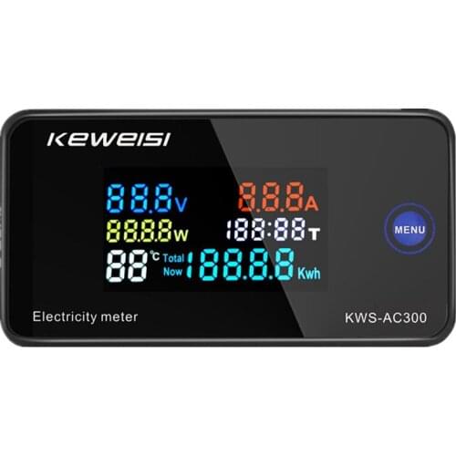 KWS-AC300 Digital AC Voltmeter Wattmeter Power Energy Electricity Meter AC 50-300V Voltage Tester with Reset Function 0-100A