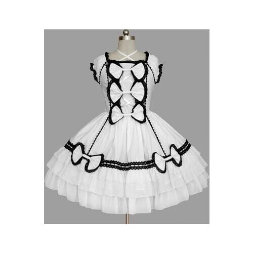 LLT049) Lolita Dresses Short Sleeve Sweet Lolita Short Dress Ball Gown Fancy Prom Dress Halloween Party Masquerade Costume