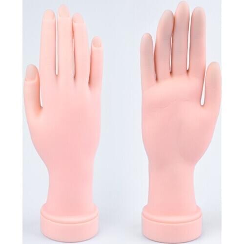 Nail Practice Hand Hand Nail Training Nail Mannequin Rubber Hand Model Nail Training Practice Hand for Manicure Hand Plastic