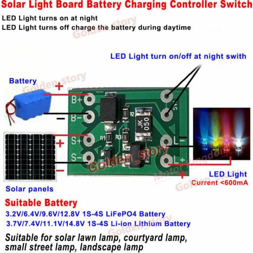 Micro mini photovoltaic solar controller, 3.2V-12V lithium battery street lamp automatic switch circuit board