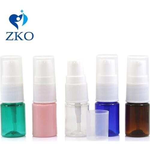 10pcs 5ml Multicolor Cosmetic Dispenser Essential Oil Liquid Sprayer Lotion Bottling Foam Refillable Pump Bottle(A Half Cover)