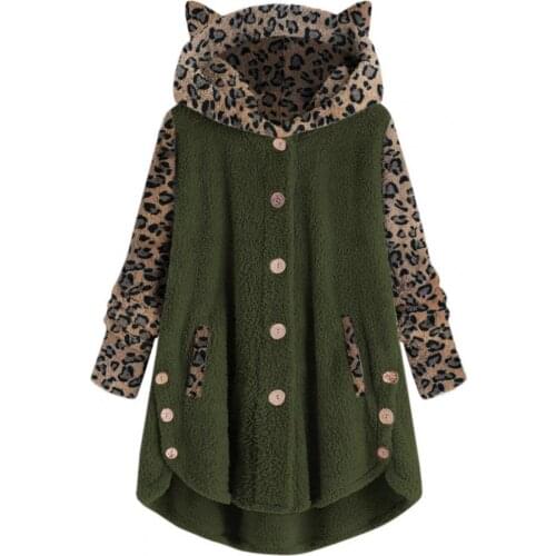 Jacket Simple Single-breasted Irregular Plush Coat Cute Women Hoodie Hooded Streetwear