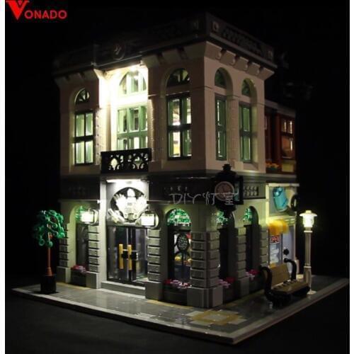 Led lighting set for 10251 brick bank house 15001,light up your blocks toys(only light With Battery Box)