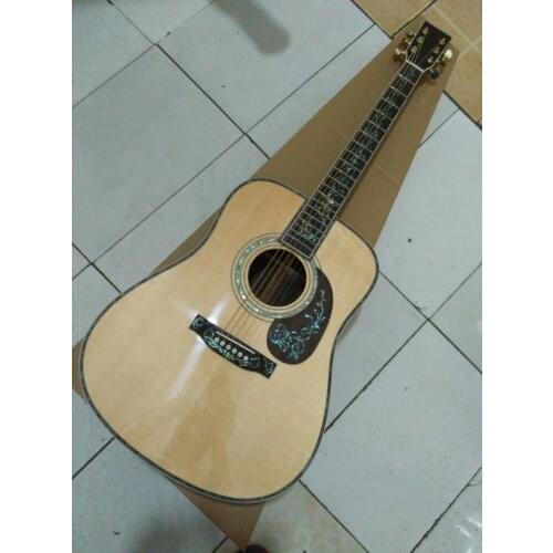 2018 New + Factory + OEM acoustic guitar deluxe acoustic electric guitar tree of life inlays acoustic guitar solid spruce top