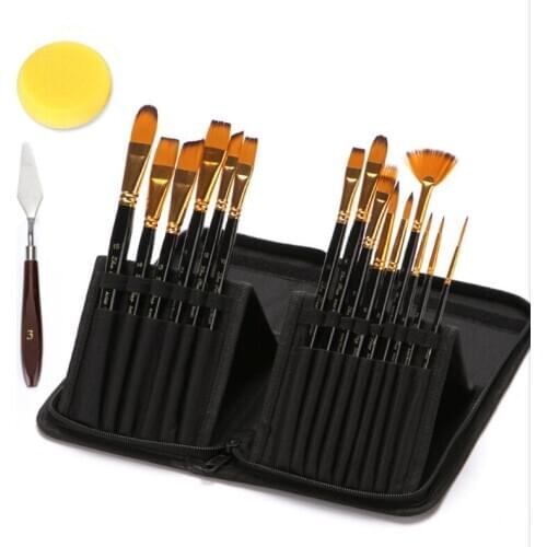 New 15 Brushes Artist Paint By Numbers Oil Brushes Set Art Picture Pens Drawing Suit for Acrylic Oil Painting Accessories Tools