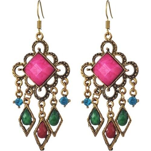 New Style shaped Tassel Retro Earrings Women Bohemian Style Earrings Ethnic Style Jewelry Wholesale