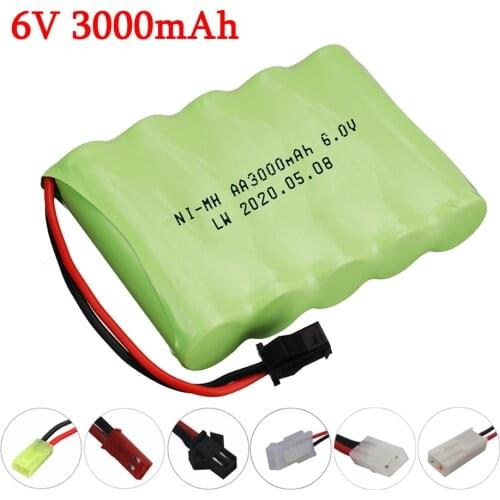 Upgrade 6V 3000mah NI-MH rechargeable Battery 6.0v 3000mAh For Rc toys Cars Tanks Trucks Robots Boats Guns model high capacity