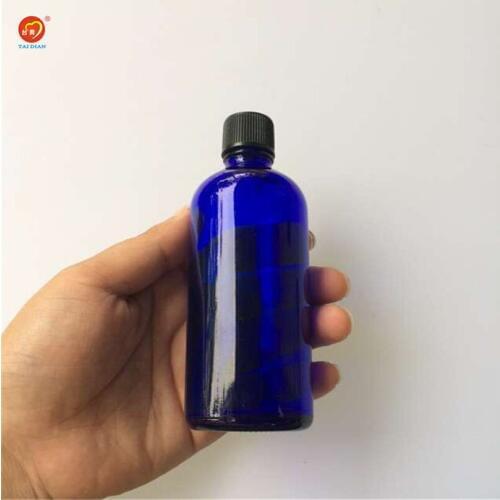 Wholesale 100ml Glass Large Liquid Bottles with Black Cap Sealing up Packing Liquid Bottles Perfume Jars 12pcs/lot