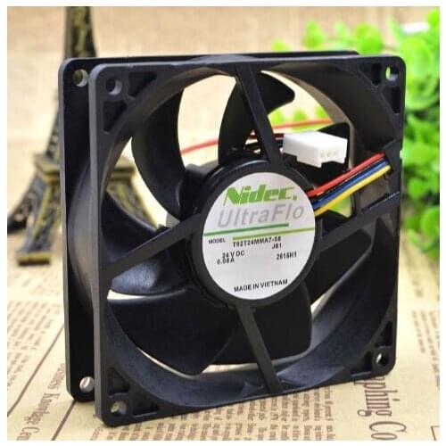 Original Nidec T92T24MMA7-58 DC 24V 0.08A 90*90*25 9CM 4 Wire Ball Bearing Inverter Cooling Fan