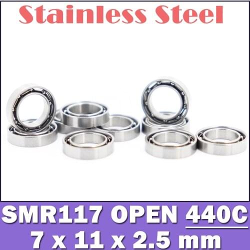 SMR117 Bearing ABEC-1 10PCS 7x11x2.5 mm Stainless Steel Miniature OPEN Ball Bearings S MR117 677 617/7