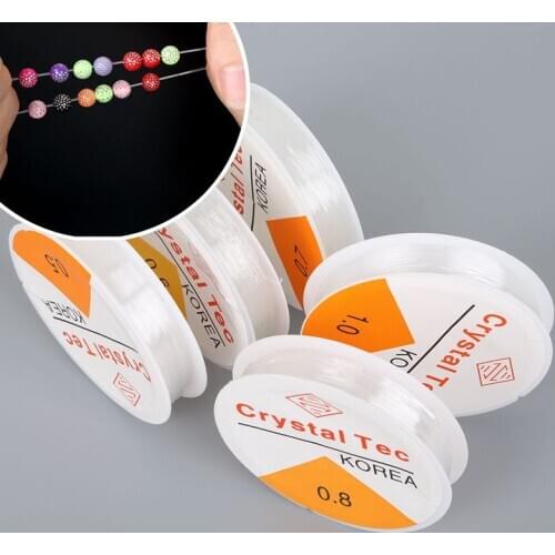DIY Crystal Beading Stretch Cord Elastic Line 0.7 mm 0.5mm 0.8 mm 1.0 mm Clear Beading Wire/Cord/String/Thread Jewelry Making