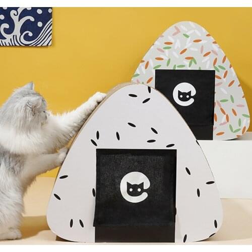 Rice Ball Cat Scratch House High Density Corrugated Paper More Stable Triangular Structure Onigiri Scratch Board Cat Nest