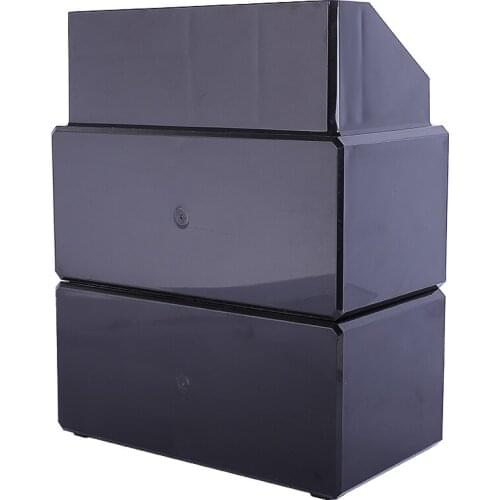 SF-1122-7 3Pcs/Set Plastic Cosmetics Storage Rack Transparent 5 Large & 2 Small Drawers Black