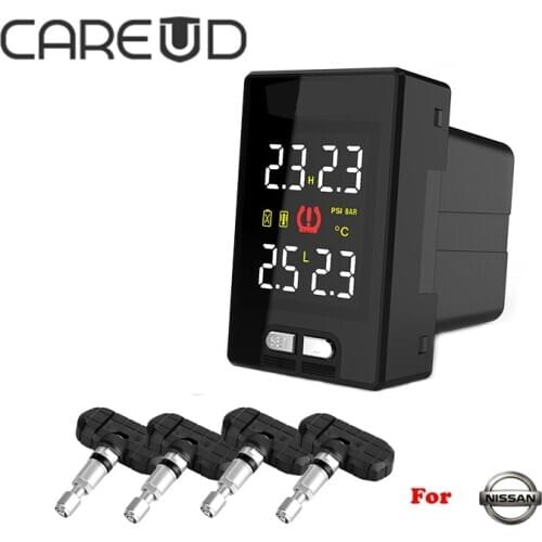 CAREUD TPMS U912 for Nissan Tire Pressure Monitoring System 4 Built-In Sensor Car Electronics Alarm Tire Pressure Sensor System
