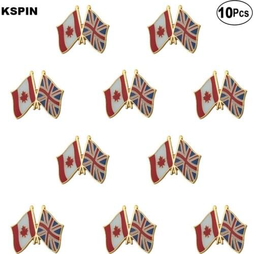 Canada & UK Flag Lapel Pin Flag badge Brooch Pins Badges 10Pcs a Lot