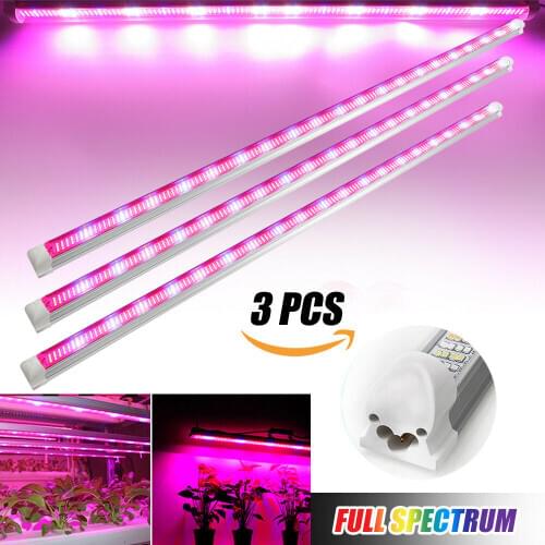 3pcs/lot LED Grow Light T8 Tube Bar 60cm 90cm 120cm Indoor Hydroponic Led Phytolamp for Plants Seedlings Greenhouse Grow Tent