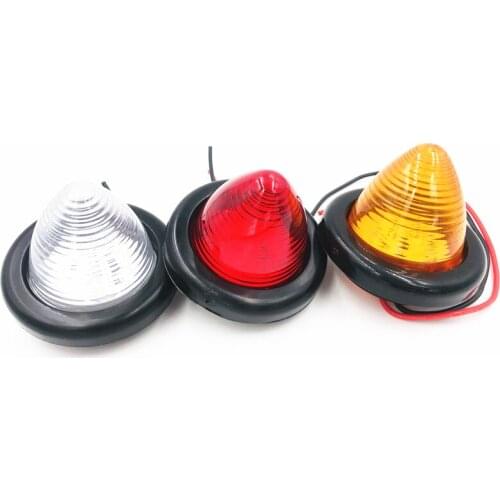 10x LED amber 2" Truck Trailer RearRound Side Marker Light Beehive Cone Lights with Grommet and Wiring