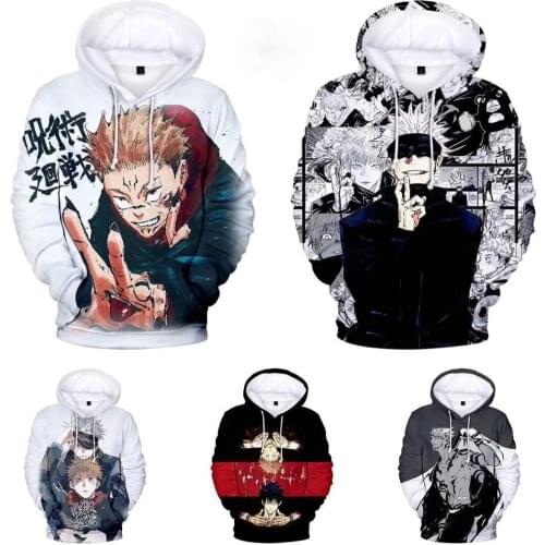 Anime Jujutsu Kaisen Hoodie Hip Hop Pullovers Tops Loose Long Sleeves Autumn child boy girl Hoodie Sweatshirt Autumn Winter