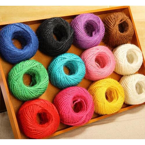 Hemp rope color tag photos 2mm rope hand woven jute rope natural decoration