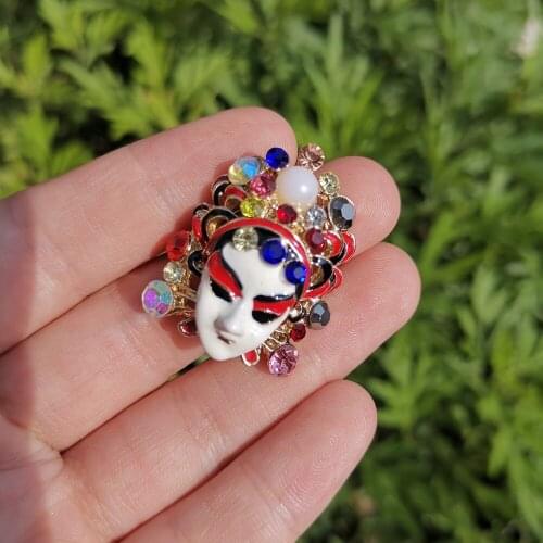 VG 6YM New Fashion Chinese Opera Multicolour Resin Face Rings Simple Design Retro Rings for Women Party Jewelry Wholesale