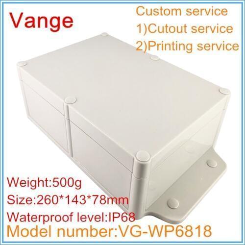 1pcs/lot IP68 waterproof extrusion boxes 260*143*78mm wall-mounted ABS plastic project enclosure box for electric amplifier