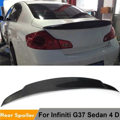 For Infiniti G37 4 Door Sedan 2009 - 2013 G25 2011 2012 Rear Lip Spoiler Wing Carbon Fiber Spoiler FRP Unpainted