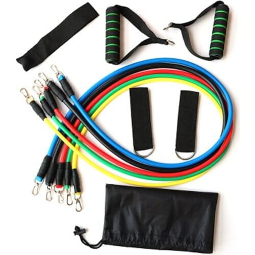 11pcs/set Pull Rope Fitness Exercises Resistance Bands Latex Tubes Pedal Excerciser Body Training Workout Yoga