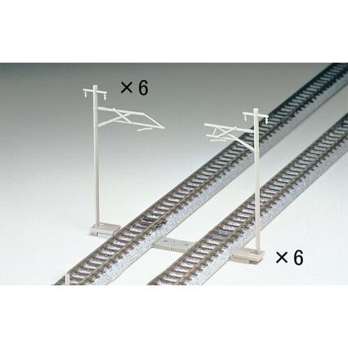 12PCS 1:160 Model Train N Sacle Modern Plastic Single Wire Column Miniature Modeling Sand Table Scene Vehicles Track Accessories