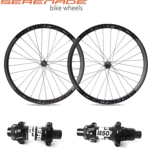 36mm wide 30mm deep 29er and 650b carbon mountain bicycle wheels with serenade M50 hubs