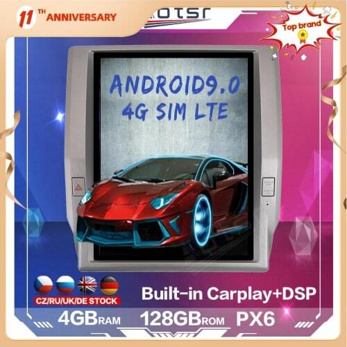 128GB Tesla Vertical Screen Android Multimedia Car Radio For Toyota Tundra 2014 + Auto Player GPS Navigation DSP Carplay 4G SIM