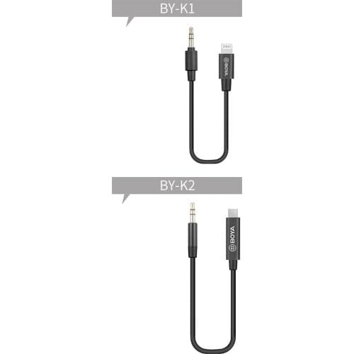 BOYA BY-K1 K2 3.5mm TRS (Male) to Lightning (Male) Audio Adapter Apple Android phone for microphone phone extension cable