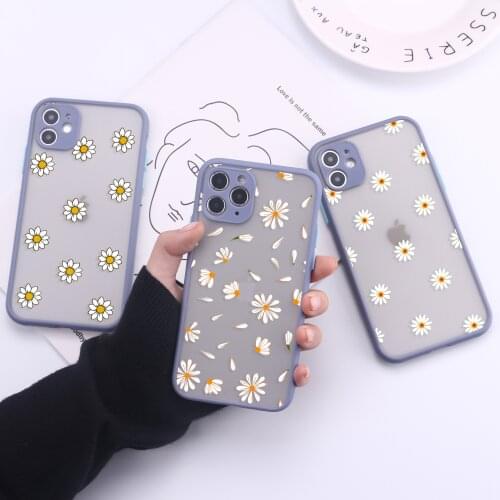 Daisy Sunflower Camera Protection Bumper Phone Cases For iPhone 11 Pro Max XR XS Max X 8 7 6S Plus Matte Shockproof Back Cover